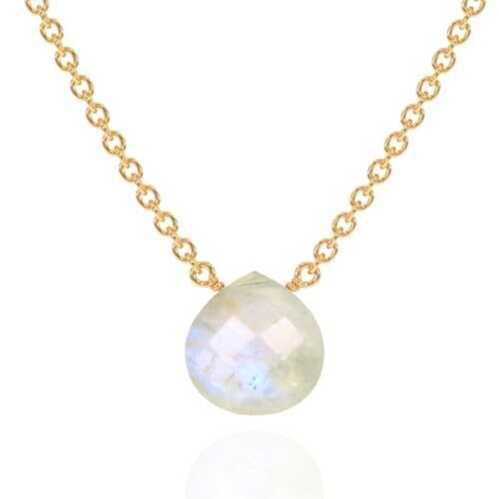 8385 Moonstone Necklace , Premium Gold Heart Necklaces - Tarnish Free 18K